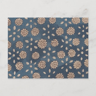 Vintage Japanese Floral Fabric 147 Postcard