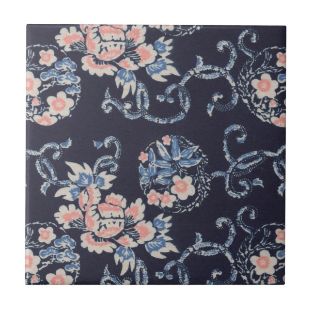 Vintage Japanese Floral Tile (Front)