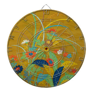 Vintage Japanese Floral Wildflower G.A. Audsley Dart Board