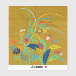 Vintage Japanese Floral Wildflower G.A. Audsley Sticker