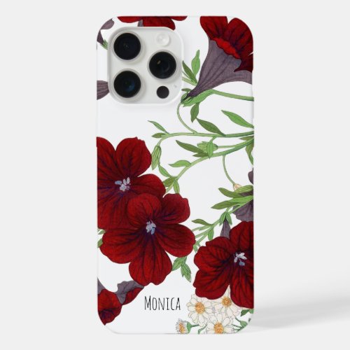 Vintage Japanese Flower Art Painted Tongue Mayweed iPhone 15 Pro Max Case