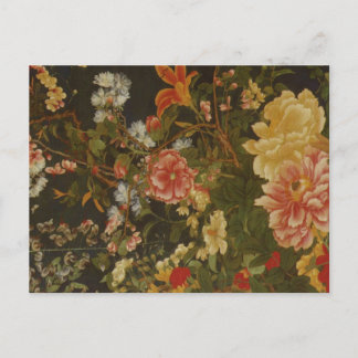 Vintage Japanese Flowers and Insects Postcard