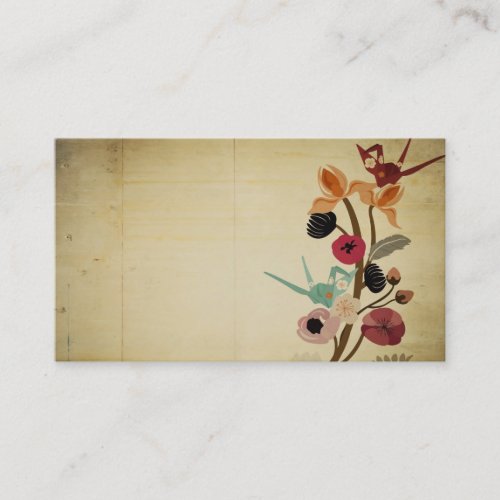 Vintage Japanese flowers Business Card
