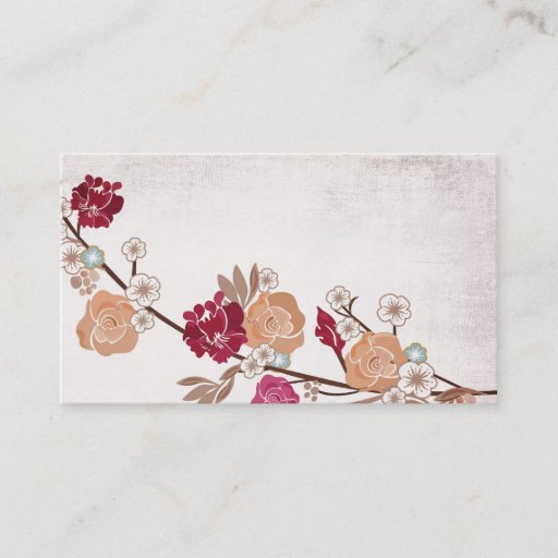 Customizable Vintage Japanese flowers Business Card