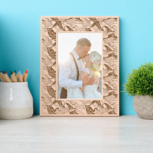 Vintage Japanese Flying Cranes Pattern Engraved Frames