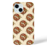Vintage Japanese Flying Fish and Bamboo Leaves Art iPhone 15 Case