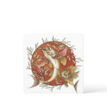 Vintage Japanese Flying Fish and Bamboo Leaves Art Invitation