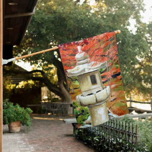 Vintage Japanese Garden Art House Flag