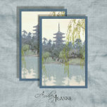 Vintage Japanese Garden Blue Willow Lake Pagoda Tissue Paper<br><div class="desc">LEFT SIDE OF PANEL PAIR. "Vintage Japanese Garden Blue Willow Lake Pagoda Decoupage Tissue Paper, heavy weight for decorative furniture." A vintage Japanese painting in soft watercolors of cool blues with green is tranquil and peaceful. Use to create a panel on furniture for an Asian Influence style. The artwork was...</div>
