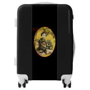 Vintage Japanese Geisha  Carry On Luggage