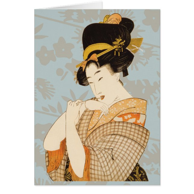 Vintage Japanese Geisha Girl Entertainer in Kimono (Front)