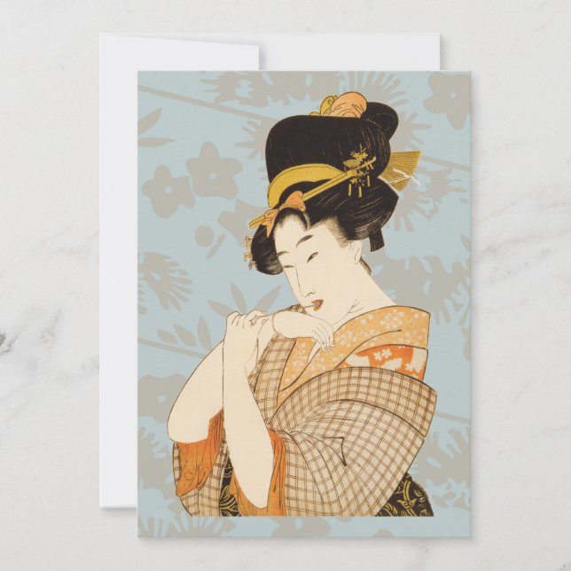 Vintage Japanese Geisha Girl Entertainer in Kimono (Front)