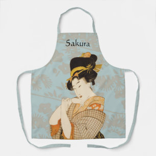 Vintage Japanese Geisha Girl Entertainer in Kimono Apron