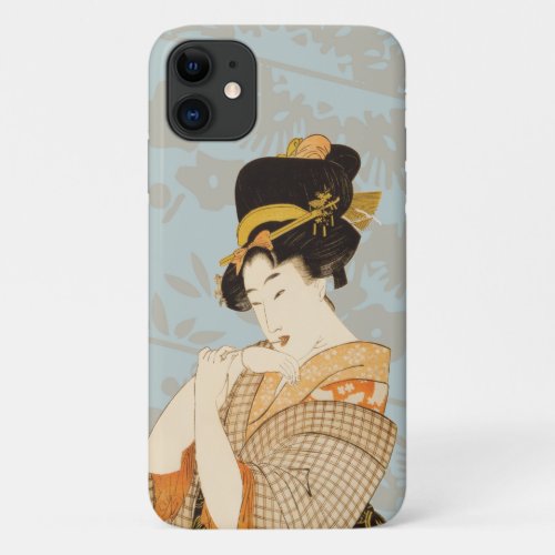 Vintage Japanese Geisha Girl Entertainer in Kimono iPhone 11 Case