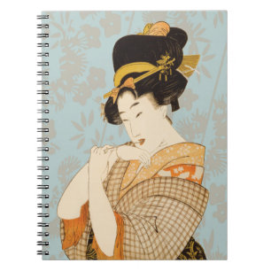 Vintage Japanese Geisha Girl Entertainer in Kimono Notebook