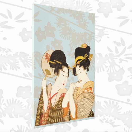 Vintage Japanese Geisha Girls in Kimonos Canvas Print