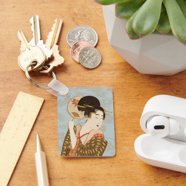 Vintage Japanese Geisha Girls in Kimonos Keychain (Desk)