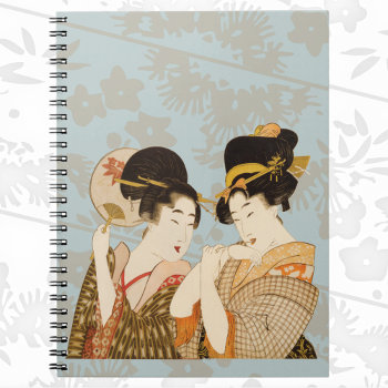 Vintage Japanese Geisha Girls In Kimonos Notebook by YesterdayCafe at Zazzle