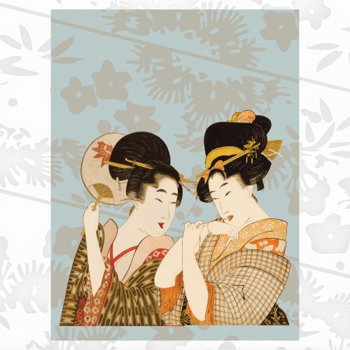 Vintage Japanese Geisha Girls in Kimonos Poster