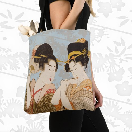 Vintage Japanese Geisha Girls in Kimonos Tote Bag