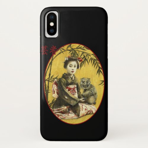 Vintage Japanese Geisha iPhone X Case