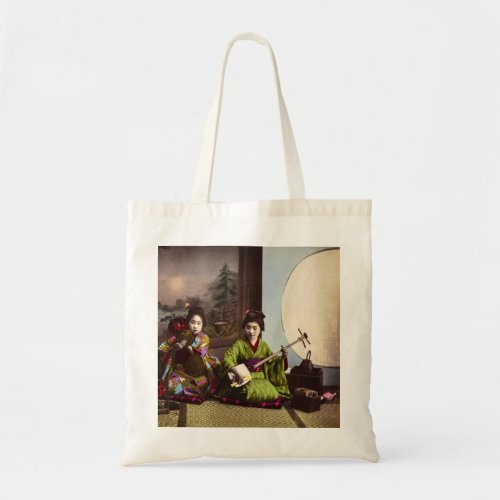 Vintage Japanese Geisha Musical Entertainment Tote Bag