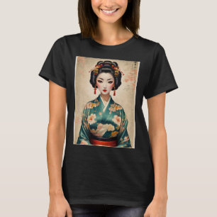 Vintage Japanese Geisha Portrait T-Shirt