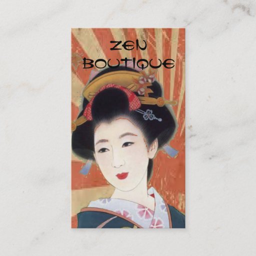Customizable vintage japanese geisha Zen boutique business card