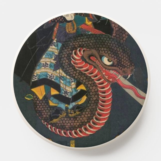 Vintage Japanese Giant Snake Ukiyo-e PopSocket (Popsocket)