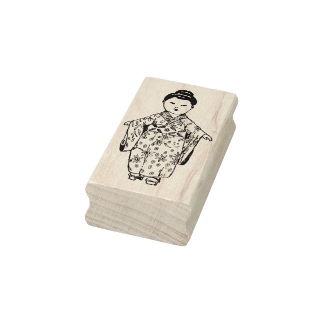 Vintage Japanese girl doll Rubber Stamp (Stamp)