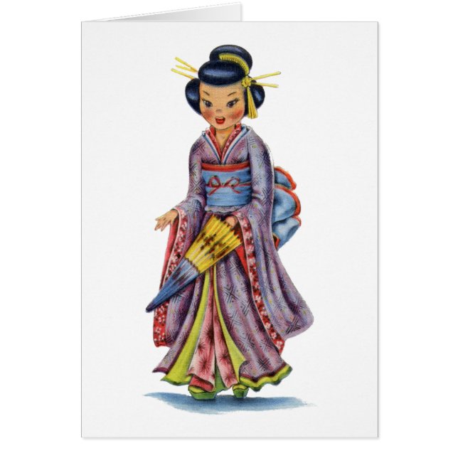 Vintage Japanese Girl in Kimono (Front)