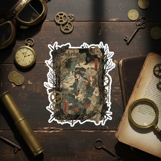 Vintage Japanese Gothic Collage  Sticker (Creator Uploaded)