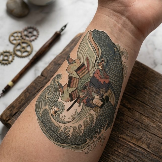 Vintage Japanese Gothic Collage  Sticker Temporary Tattoos (Creator Uploaded)