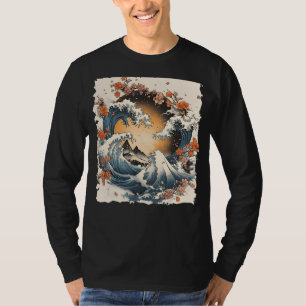 Vintage Japanese Great Wave with Flower Fuji Mount T-Shirt