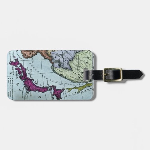 Vintage Japanese Hand Tinted Map 日本 Luggage Tag