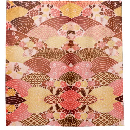 Vintage Japanese Hills and Rivers Shower Curtain