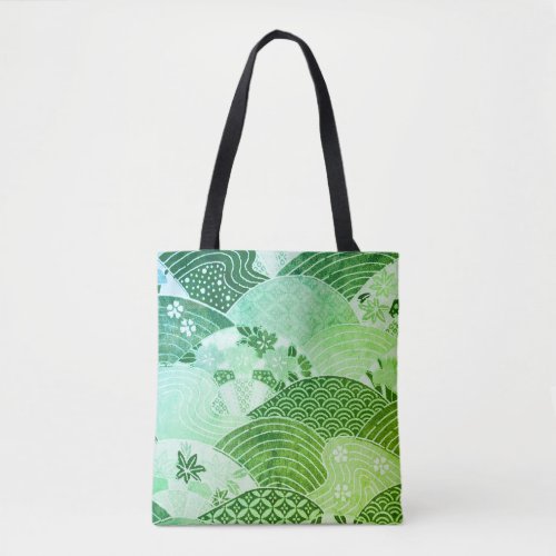 Vintage Japanese Hills and Rivers Tote Bag