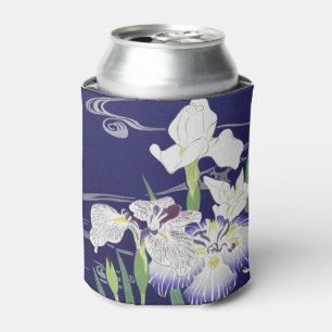 Vintage Japanese Iris Art Print Kogyo Tsukioka Can Cooler