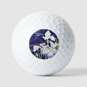Vintage Japanese Iris Art Print Kogyo Tsukioka Golf Balls