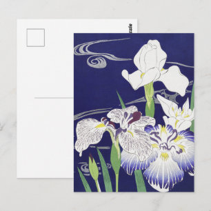 Vintage Japanese Iris Art Print Kogyo Tsukioka Postcard