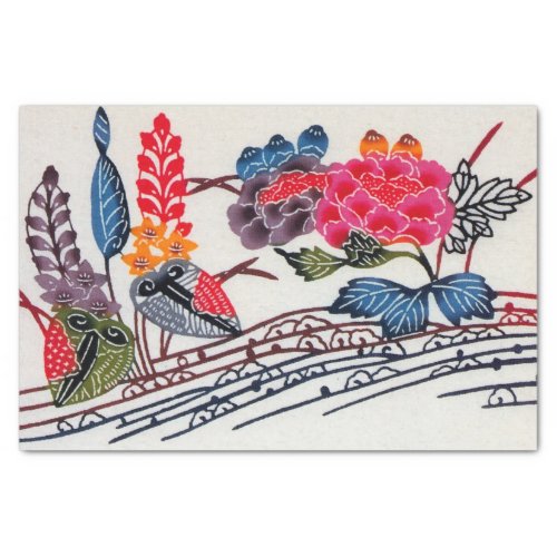 Vintage Japanese KIMONO Floral Pattern Tissue Paper