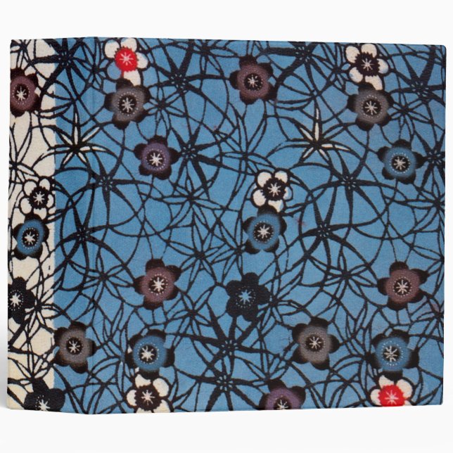 Vintage Japanese Kimono Textile (Bingata) 3 Ring Binder (Front/Spine)