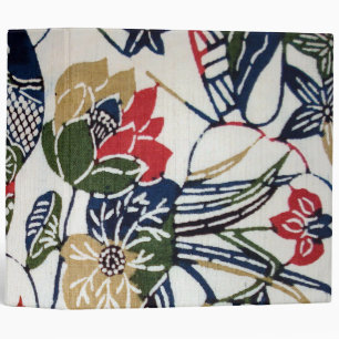 Vintage Japanese Kimono Textile (Bingata) 3 Ring Binder
