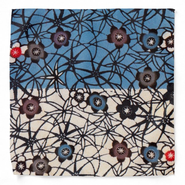 Vintage Japanese Kimono Textile (Bingata) Bandana (Front)