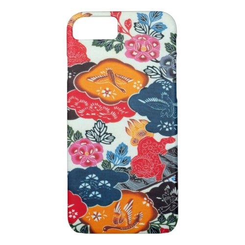 Vintage Japanese Kimono Textile Bingata iPhone 87 Case