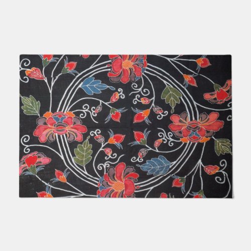 Vintage Japanese Kimono Textile Bingata Doormat