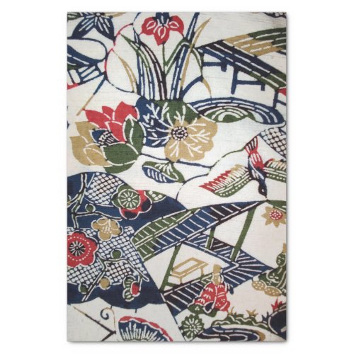 Vintage Japanese Kimono Textile Bingata Tissue Paper