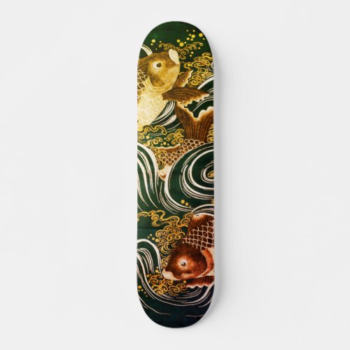 Vintage Japanese Koi Carp Art Skateboard