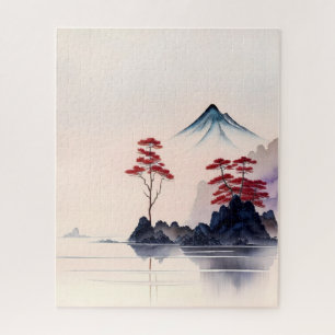 Vintage Japanese Landscape Art Jigsaw Puzzle