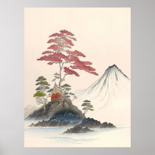Vintage Japanese Landscape Art Print